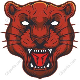 Fierce Red Panther Head