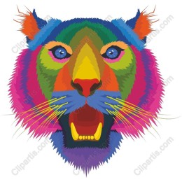 Colorful Tiger Head