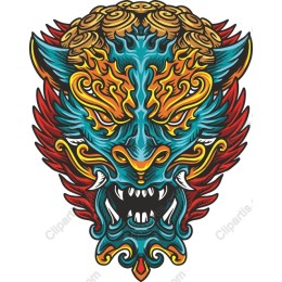 Vibrant Mythical Beast Mask