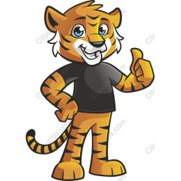 Cheerful Cartoon Tiger