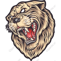 Fierce Roaring Lion Head