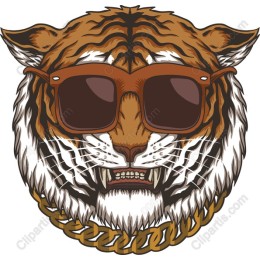 Fierce Tiger with Sunglasses & Chain