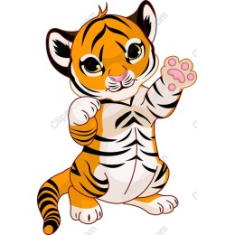 Playful Cartoon Tiger Cub