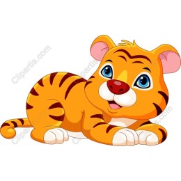 Playful Cartoon Tiger Cub