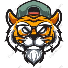 Stylish Tiger with Glasses and Cap