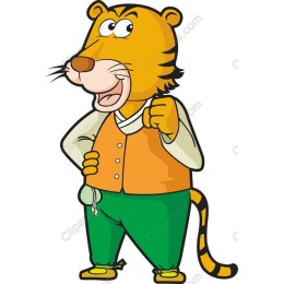 Cheerful Cartoon Tiger