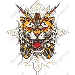 Fierce Cyber Tiger Head