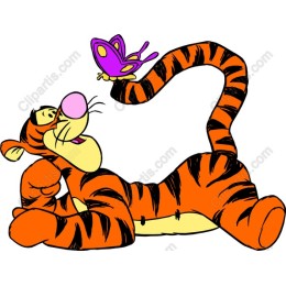 Playful Tiger with Butterfly