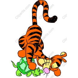 Playful Tiger and Turtle