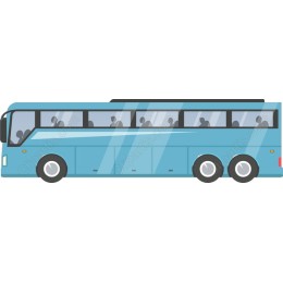 Stylish Blue Tour Bus