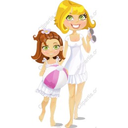 Cheerful Mother and Daughter Summer