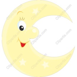 Smiling Moon with Stars