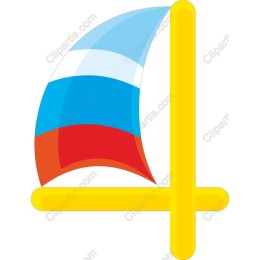 Stylized Russian Flag Sailboat
