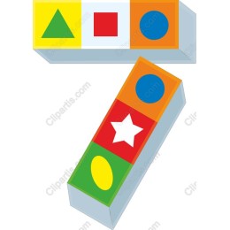 Vibrant Number 7 with Geometric Shapes
