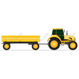 Yellow Tractor and Trailer