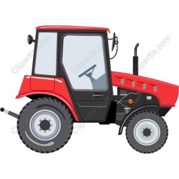 Vibrant Red Tractor