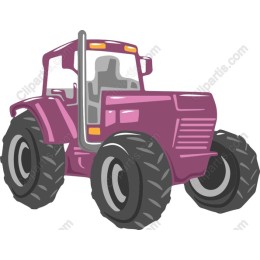 Vibrant Pink Tractor