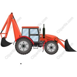 Vibrant Red Bulldozer