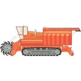 Vibrant Orange Combine Harvester