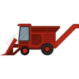 Modern Red Combine Harvester