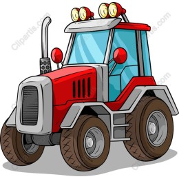 Vibrant Red Tractor