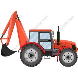Versatile Tractor with Excavator Attachment