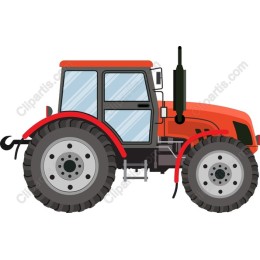 Vibrant Orange Tractor