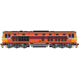 Vibrant Orange Locomotive