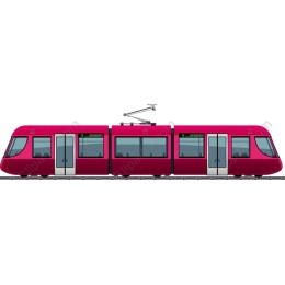 Vibrant Pink Tram