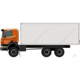 Premium Orange Delivery Truck