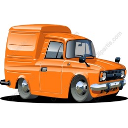 Orange Retro Delivery Van