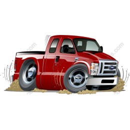 Vibrant Red Pickup Truck
