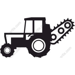 Tractor with Chainsaw Attachment