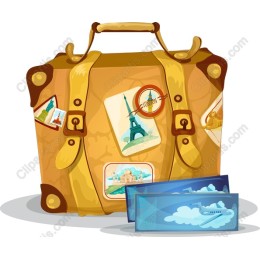 Vintage Suitcase with Travel Stickers