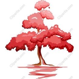 Vibrant Red Tree