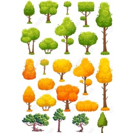 Vibrant Tree Clipart Collection: Bundle