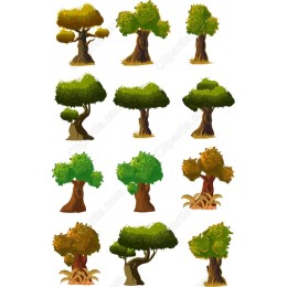 Vibrant Tree Clipart Set