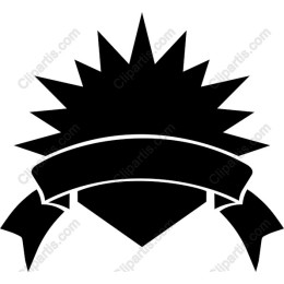 Dynamic Spiky Emblem with Ribbon Banner