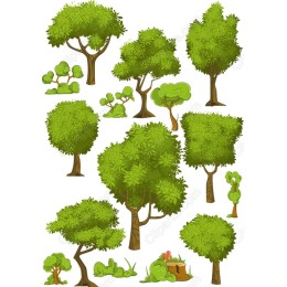Woodland Wonders: Tree and Bush Cliparts Bundle