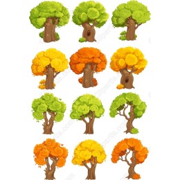 Four Seasons Tree Clipart Bundle