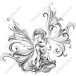 Magical Fairy - Black & White Elegance