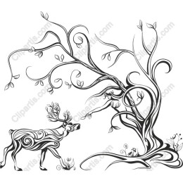 Natural Harmony: Deer and Tree