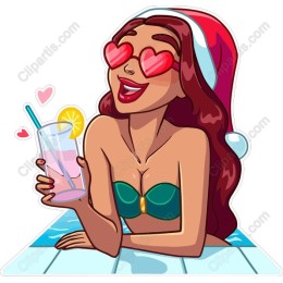 Joyful Poolside Woman