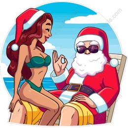Beach Vacation Santa