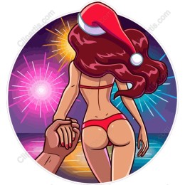 Santa Bikini Beach Celebration