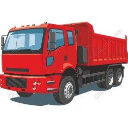 Vibrant Red Dump Truck