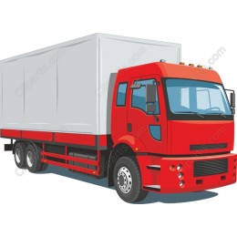 Vibrant Red Delivery Truck