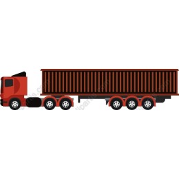 Heavy-Duty Red Transport Truck