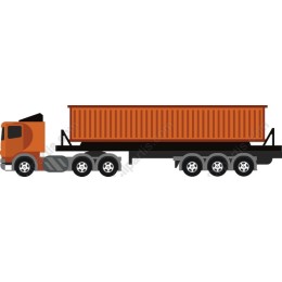 Freight Truck with Shipping Container