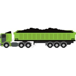 Modern Green Dump Truck